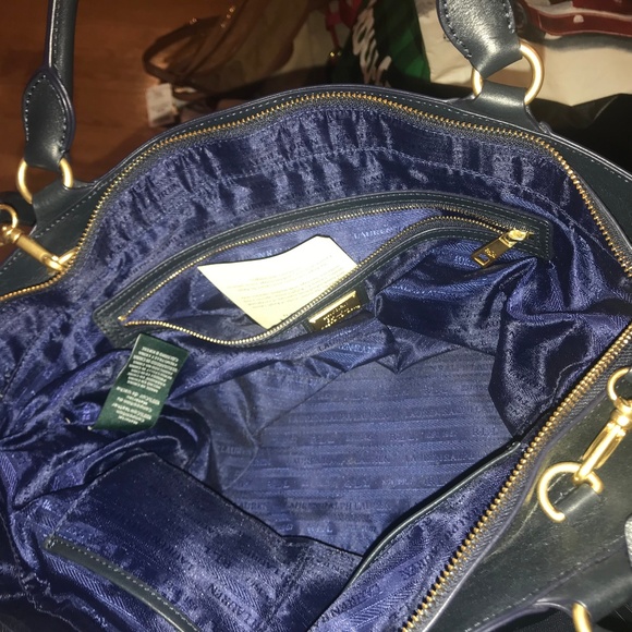 Lauren by Ralph Lauren Leather Navy Bag - Picture 2 of 7